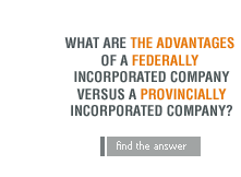 What are the advantages of a federally incorporated company versus a provincially incorporated company?